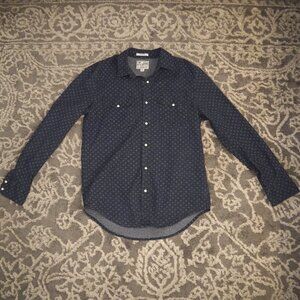 Lucky Brand Western Style Navy Shirt Classic Fit